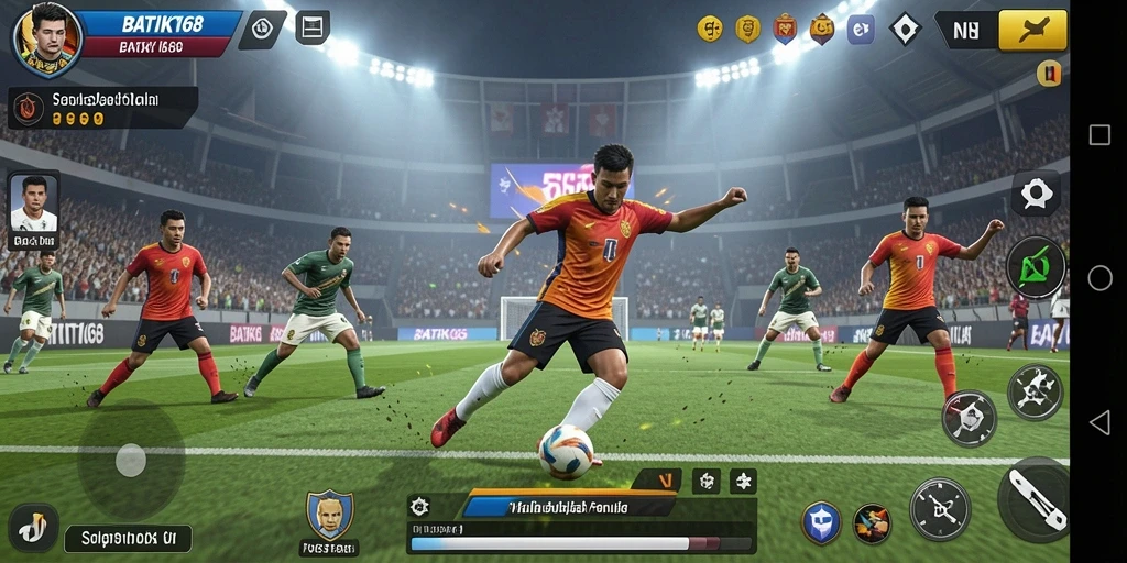 Tampilan menarik dan gameplay sepak bola yang seru.